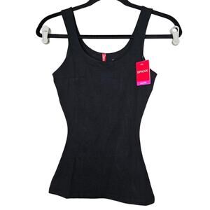 NEW Spanx XS Black Socialight Camisole Cami Slimming Shapewear Tank Thick Strap